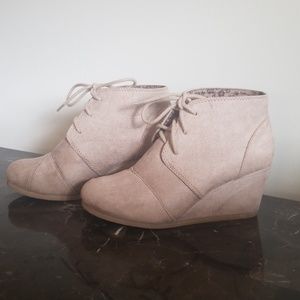 Taupe wedge ankle boots